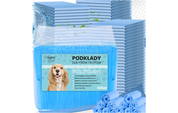 Podkłady jednorazowe chłonne i maty 60x60 dla psów i kotów 50 szt.